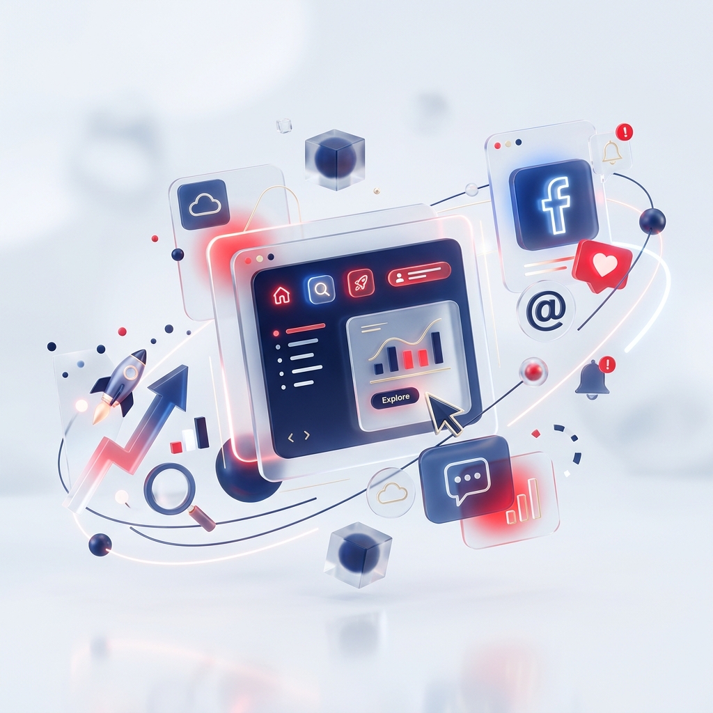 Abstract digital marketing illustration